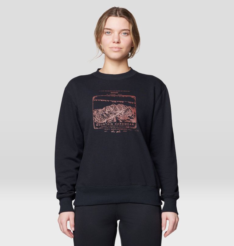 Women's MHW Logo Pullover Crew, Color: Black, image 1