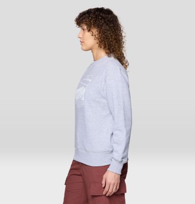 Women's MHW Logo Pullover Crew, Color: Hardwear Grey Heather, image 11