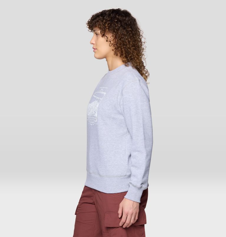 Women's MHW Logo Pullover Crew, Color: Hardwear Grey Heather, image 3