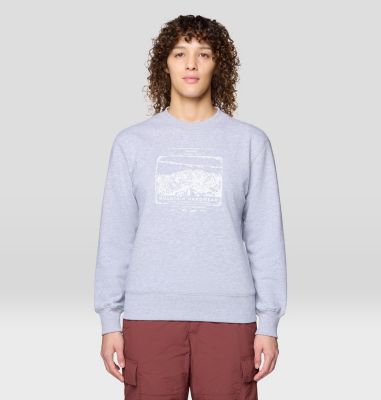 Women's MHW Logo Pullover Crew, Color: Hardwear Grey Heather, image 9