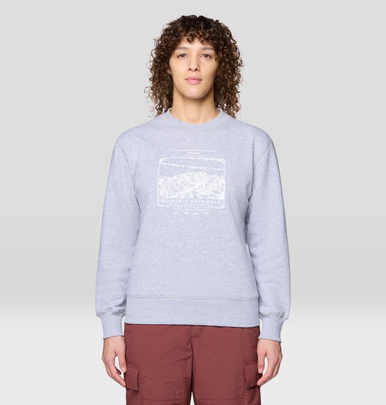 Women's MHW Logo Pullover Crew, Color: Hardwear Grey Heather, image 1