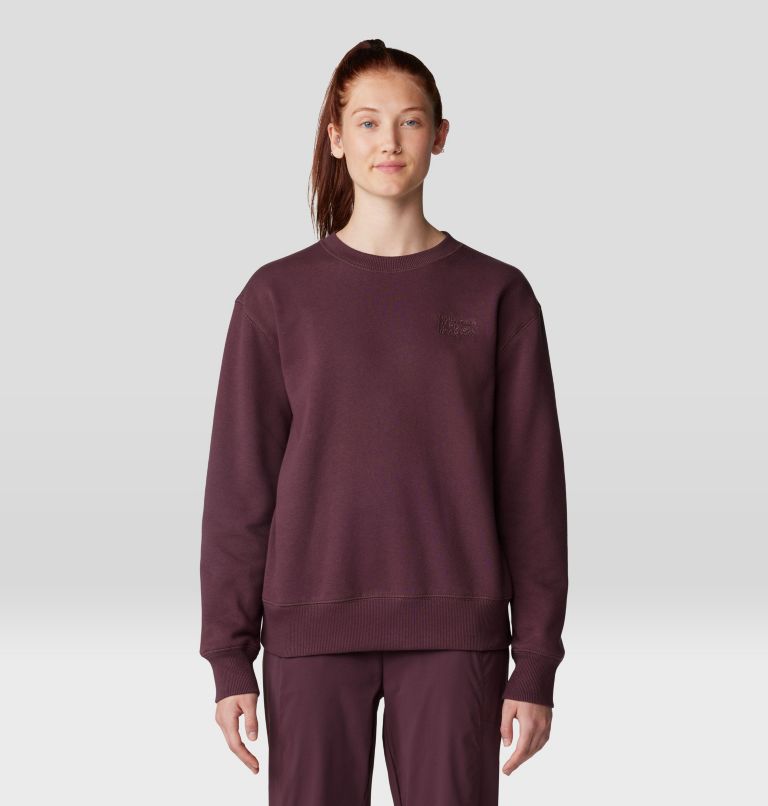 Women's MHW Logo Pullover Crew, Color: Blackberry, image 1