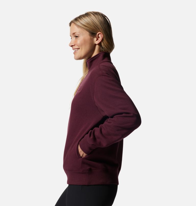 Women's MHW Logo 1/4 Zip, Color: Cocoa Red, image 3