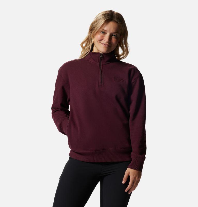 Women's MHW Logo 1/4 Zip, Color: Cocoa Red, image 1