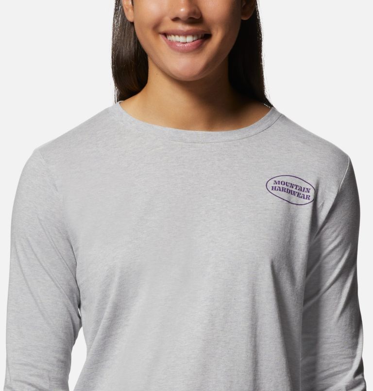 Thumbnail: Women's MHW Mighty Five Long Sleeve, Color: Hardwear Grey Heather, image 4