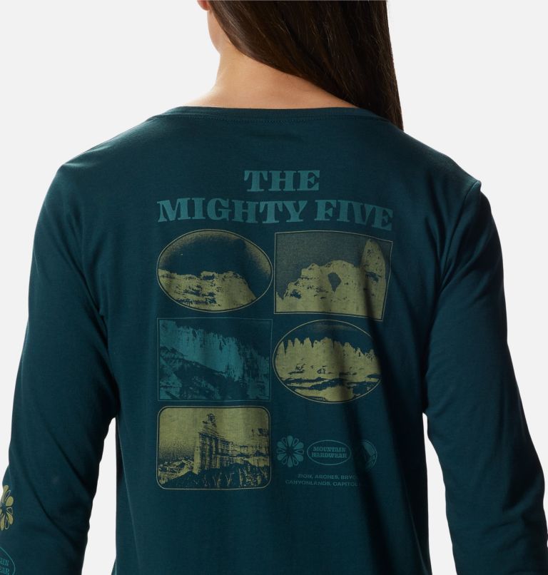Thumbnail: Women's MHW Mighty Five Long Sleeve, Color: Dark Marsh, image 5
