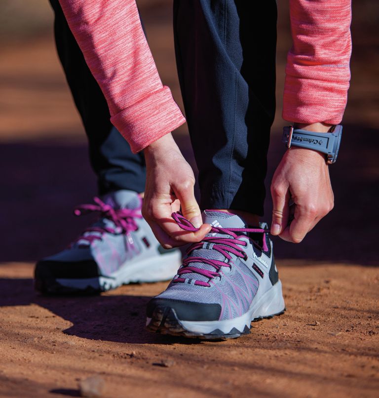Women's Peakfreak II Outdry Waterproof Hiking Shoe, Color: Monument, Wild Fuchsia, image 11