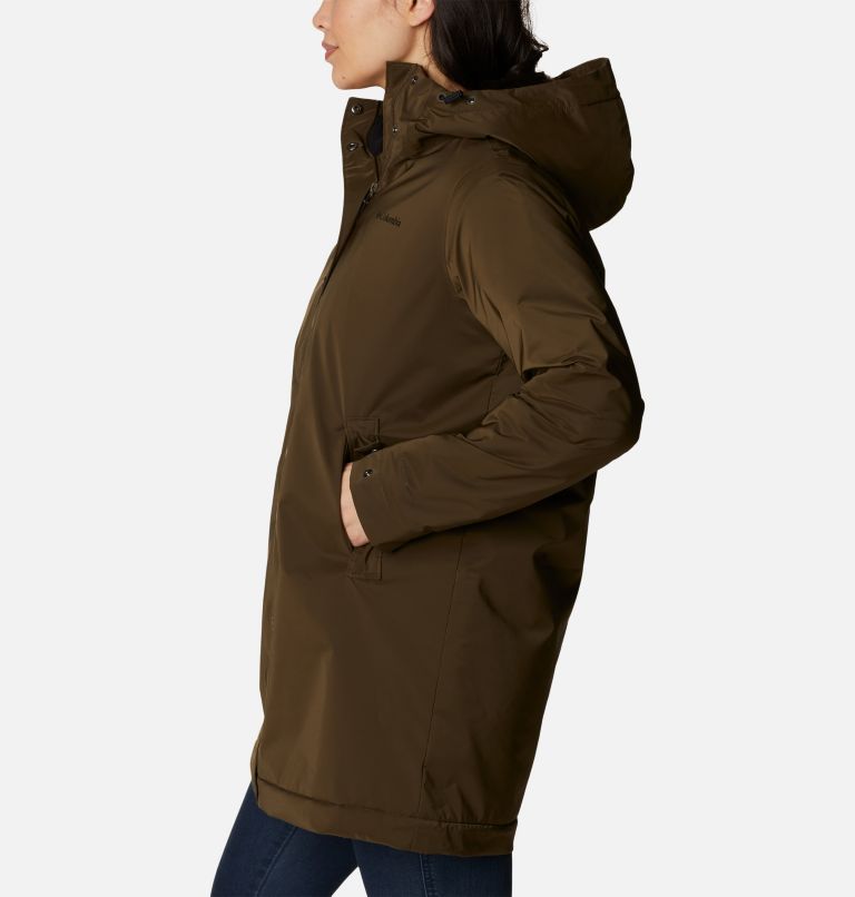 Women's Clermont Lined Rain Jacket, Color: Olive Green, image 3