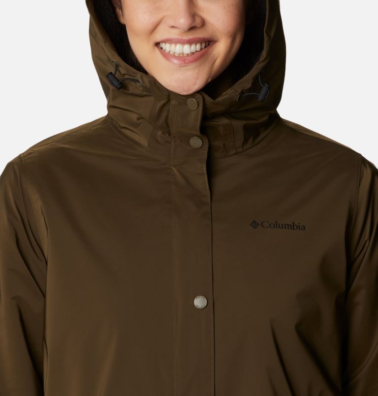 Women's Clermont Lined Rain Jacket, Color: Olive Green, image 4