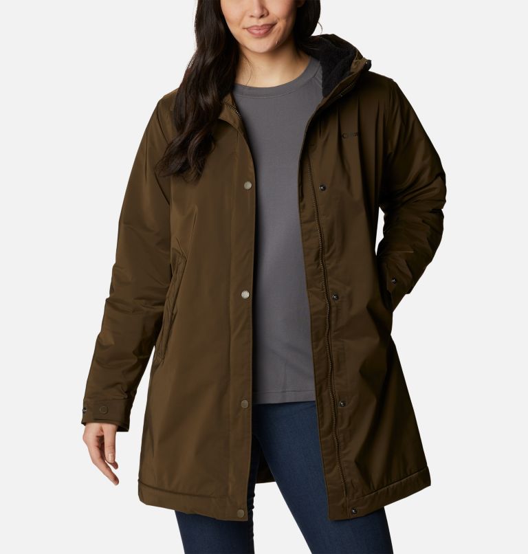 Women's Clermont Lined Rain Jacket, Color: Olive Green, image 7
