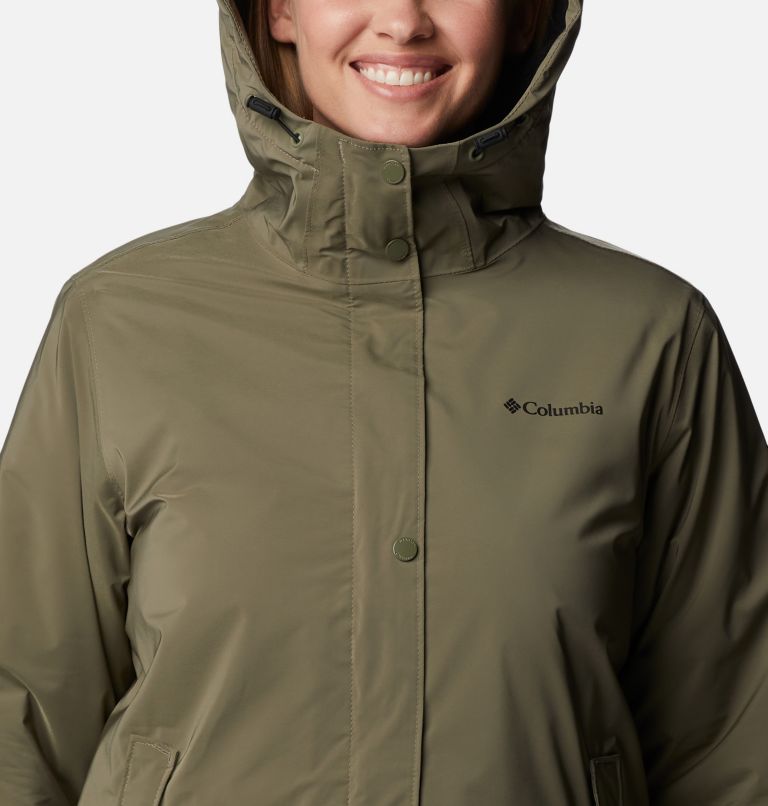 Chaqueta impermeable de largo medio con forro Clermont para mujer, Color: Stone Green, image 4