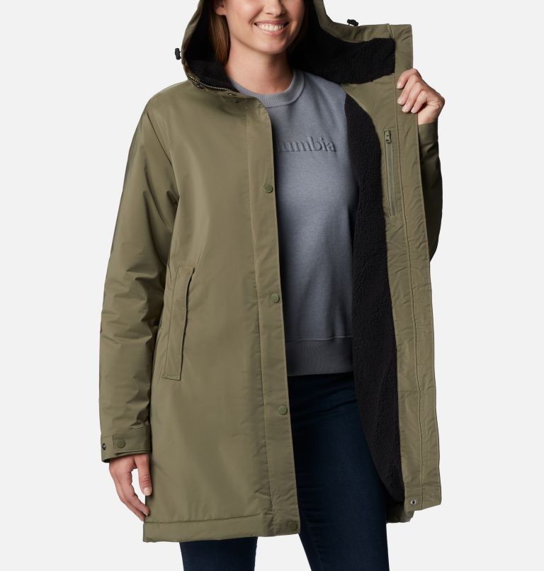 Women's Clermont Lined Rain Jacket, Color: Stone Green, image 5