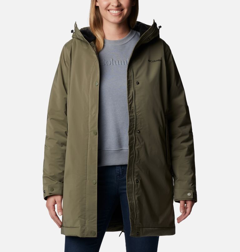Women's Clermont Lined Rain Jacket, Color: Stone Green, image 6