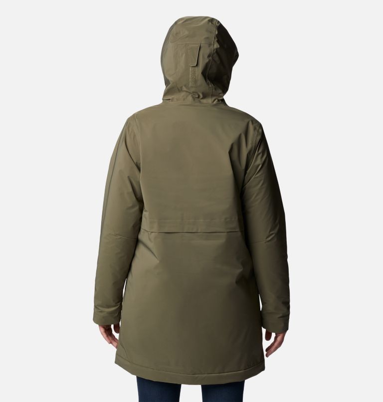 Women's Clermont Lined Rain Jacket, Color: Stone Green, image 2