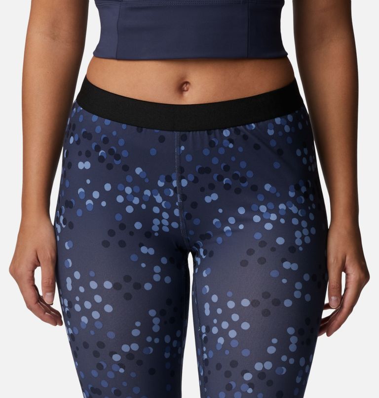 Women's Midweight Baselayer Tights, Color: Nocturnal Polka Dot Print, image 4