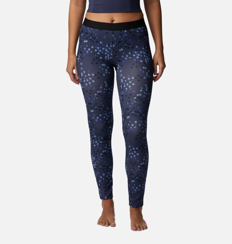 Women's Midweight Baselayer Tights, Color: Nocturnal Polka Dot Print, image 1