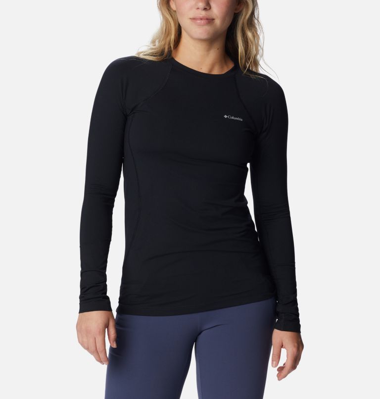 Thumbnail: Women's Midweight Long Sleeve Baselayer Shirt, Color: Black, image 1