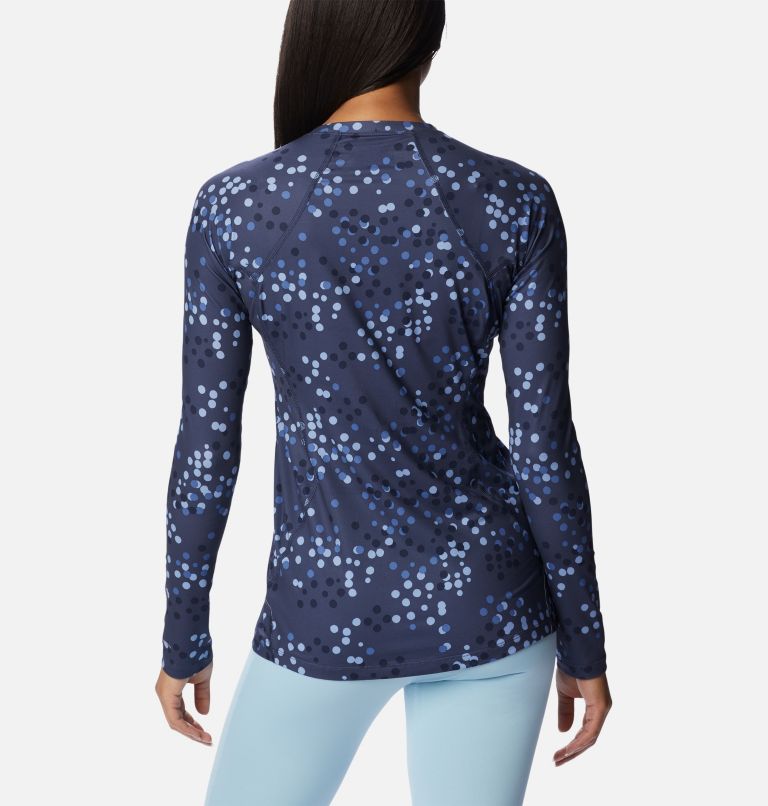 Women's Midweight Baselayer Crew, Color: Nocturnal Polka Dot Print, image 2