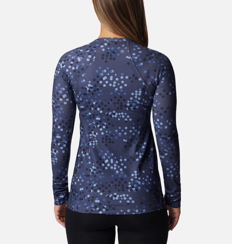 Women's Midweight Baselayer Crew, Color: Nocturnal Polka Dot Print, image 2
