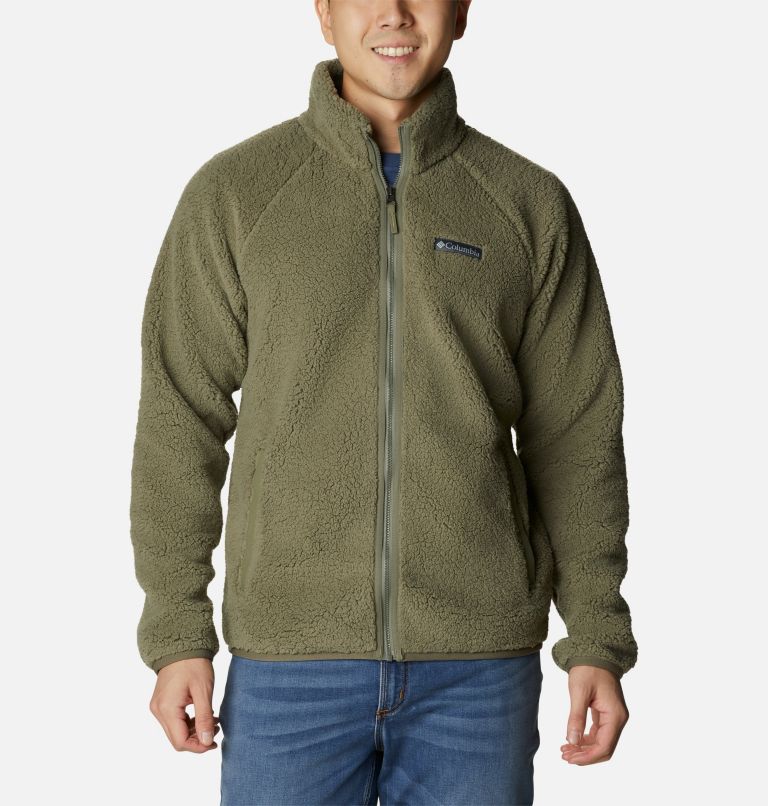 Men's Winter Warmth Heavyweight Fleece Jacket, Color: Stone Green, image 1