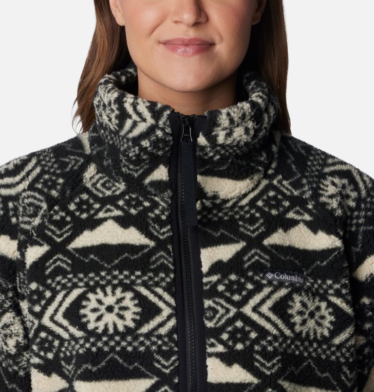 Women's Winter Warmth Heavyweight Fleece Jacket, Color: Black Checkered Peaks Tonal, image 4