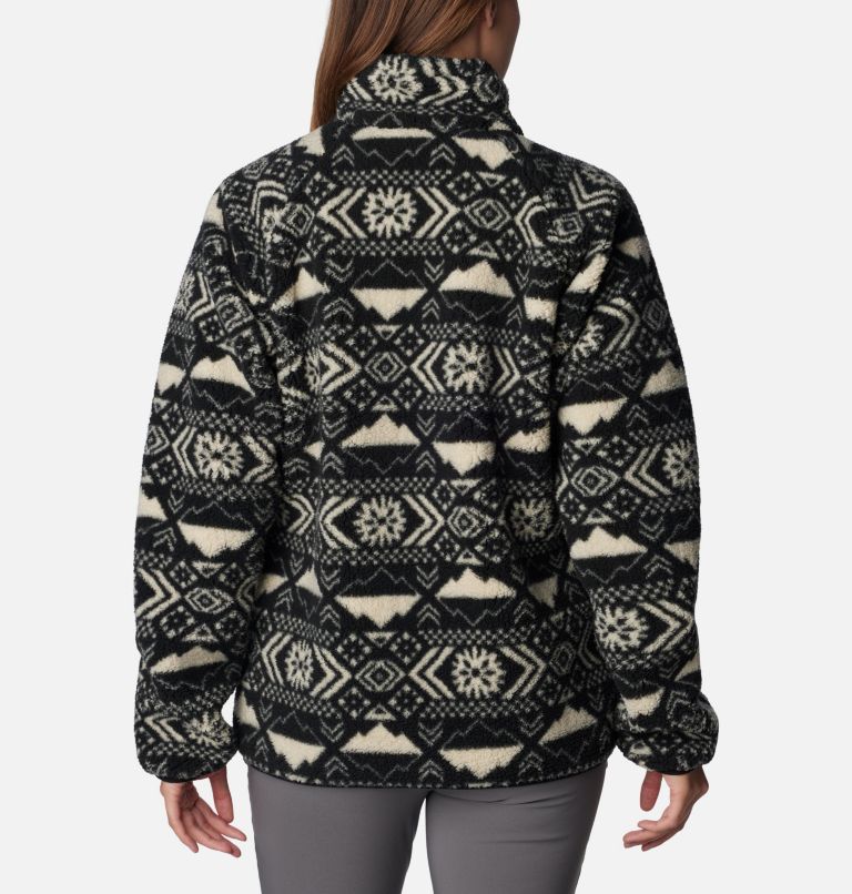 Thumbnail: Women's Winter Warmth Heavyweight Fleece Jacket, Color: Black Checkered Peaks Tonal, image 2