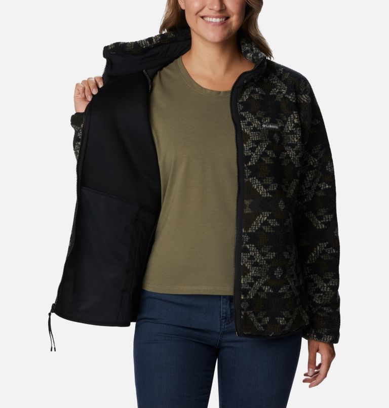 Women's Winter Warmth Heavyweight Fleece, Color: Black Blanket XL Print, image 5