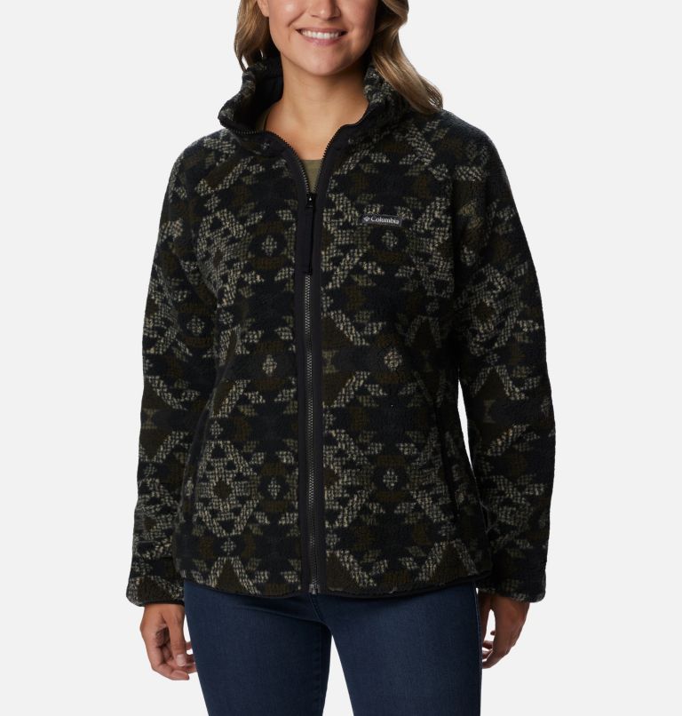 Women's Winter Warmth Heavyweight Fleece, Color: Black Blanket XL Print, image 1