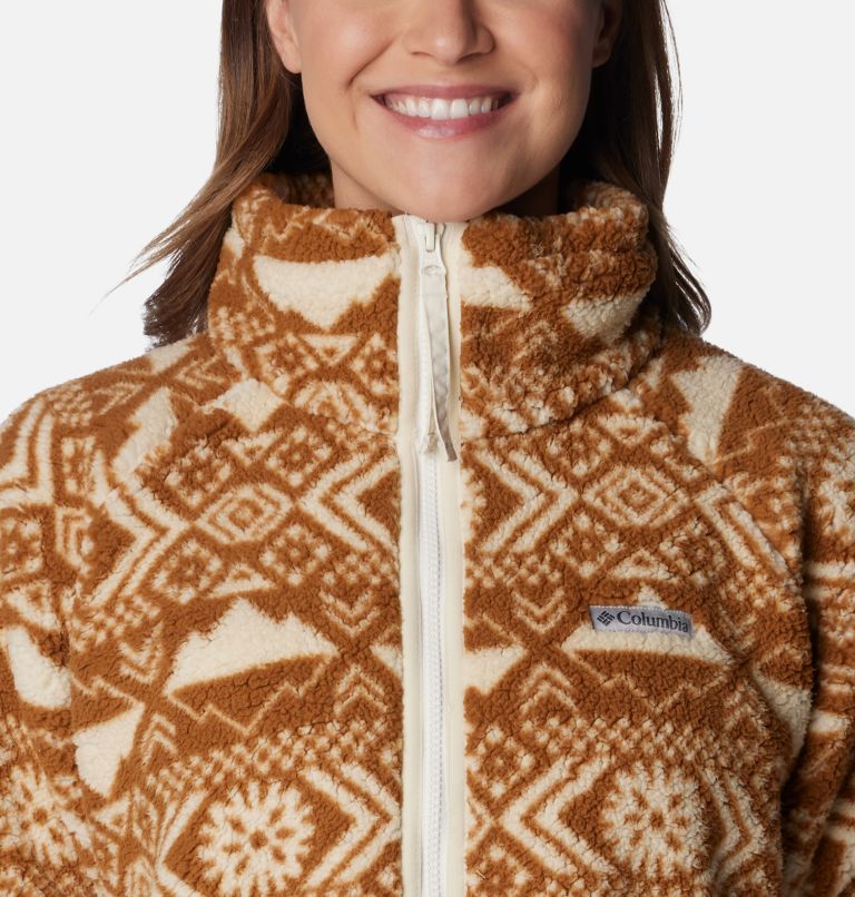 Thumbnail: Women's Winter Warmth Heavyweight Fleece Jacket, Color: Chalk Checkered Peaks Tonal, image 4