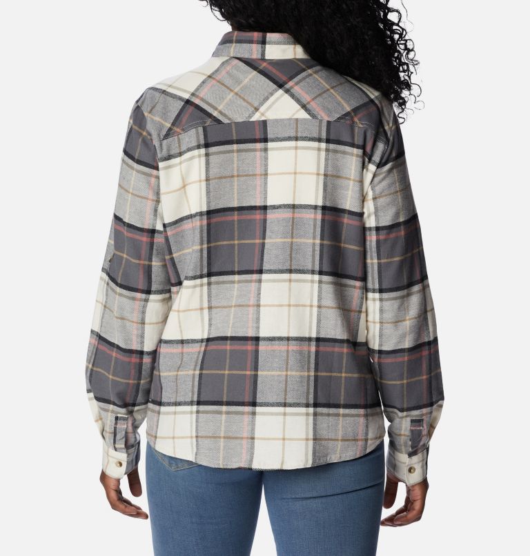 Women's Clay Hills Stretch Flannel Shirt, Color: Chalk Boyfriend Tartan, image 2
