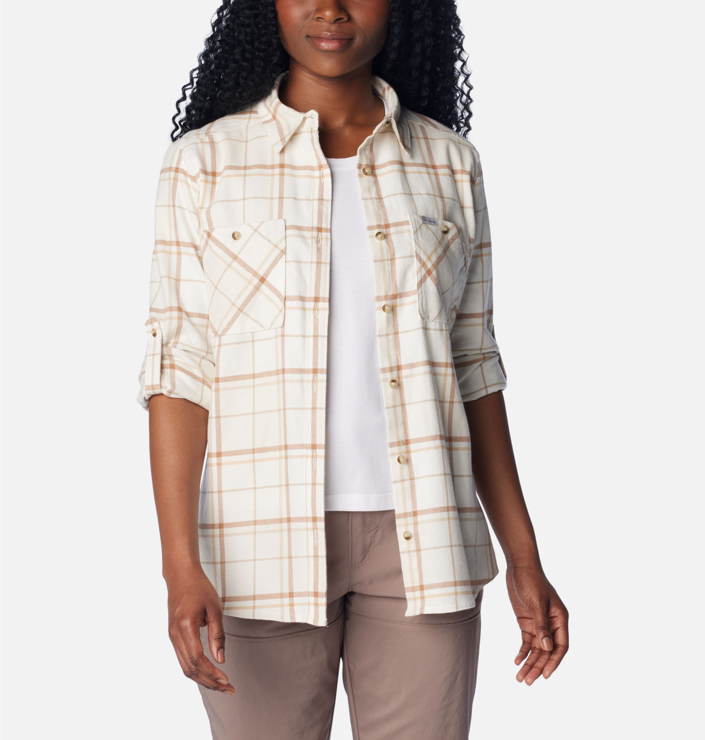 Columbia Women's Clay Hills Stretch Flannel Shirt - XS - White