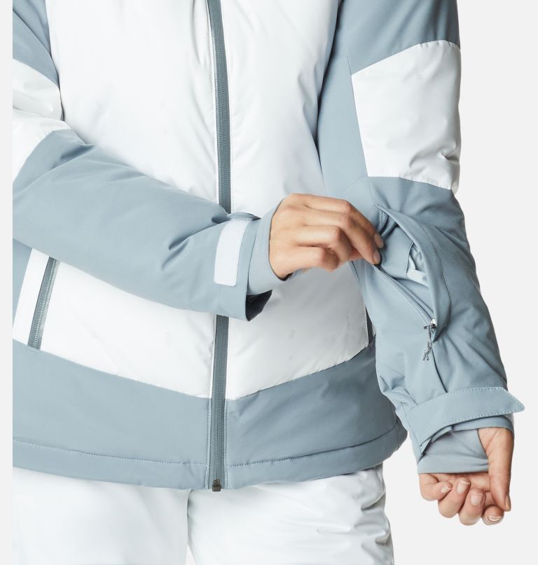 Thumbnail: Women's Wild Card II Down Jacket, Color: White, Tradewinds Grey, image 12