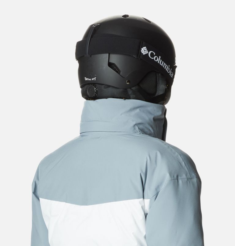 Women's Wild Card II Waterproof Hooded Ski Down Jacket, Color: White, Tradewinds Grey, image 8