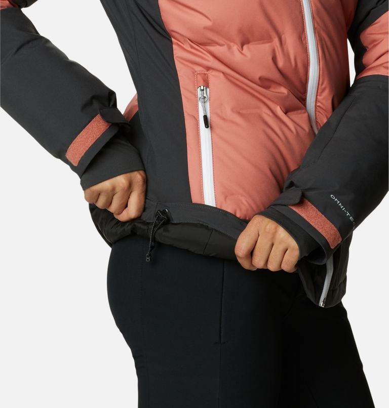 Women's Wild Card II Waterproof Hooded Ski Down Jacket, Color: Dark Coral, Shark, image 14