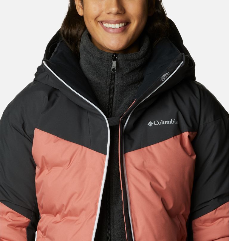Thumbnail: Chaqueta de esquí impermeable de plumón con capucha Wild Card II para mujer, Color: Dark Coral, Shark, image 8