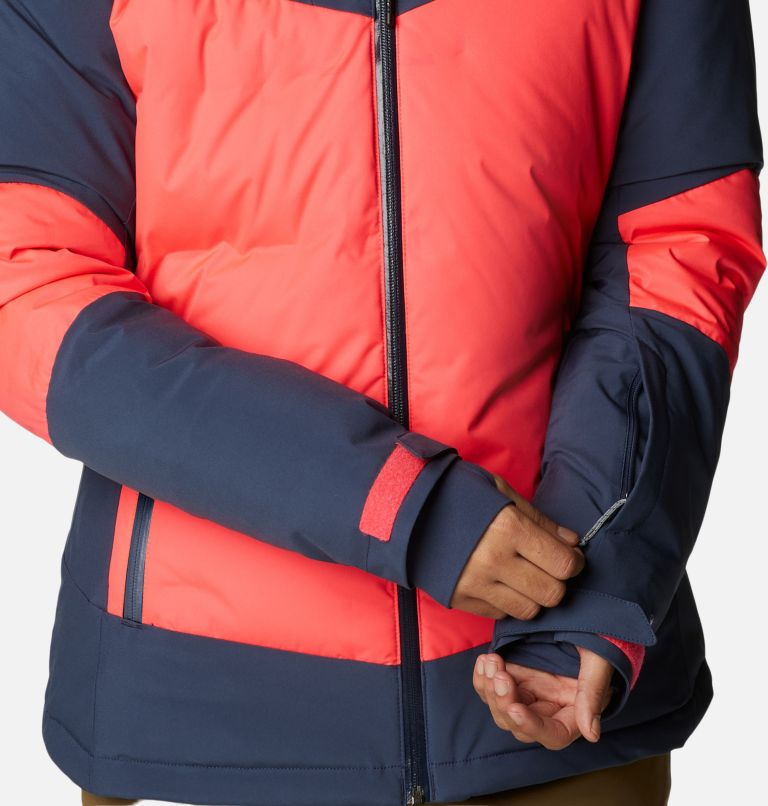 Thumbnail: Women's Wild Card II Waterproof Hooded Ski Down Jacket, Color: Neon Sunrise, Nocturnal, image 12