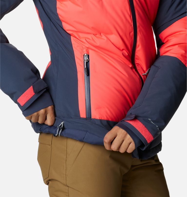 Women's Wild Card II Waterproof Hooded Ski Down Jacket, Color: Neon Sunrise, Nocturnal, image 14