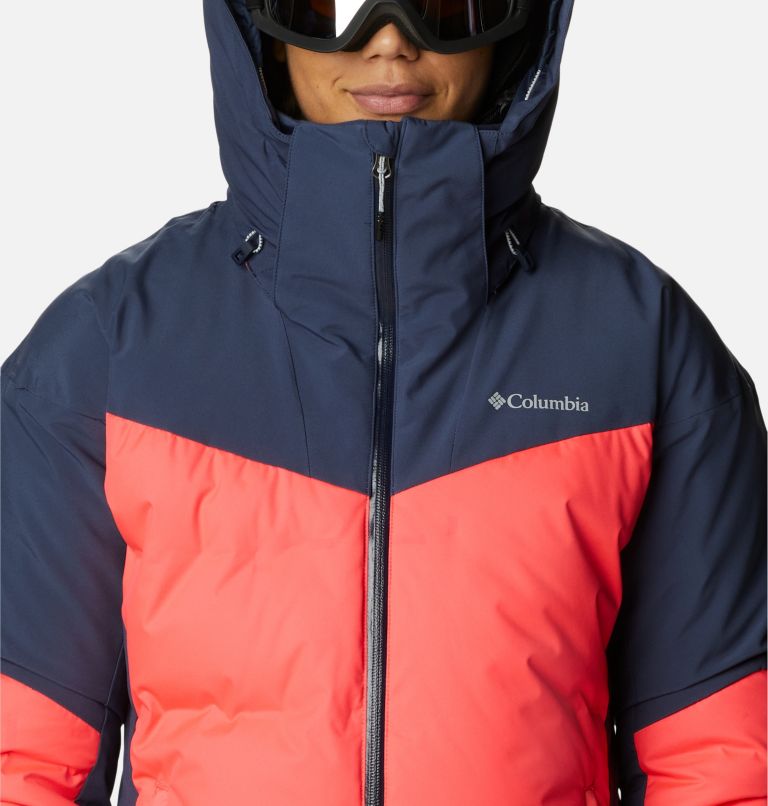 Women's Wild Card II Waterproof Hooded Ski Down Jacket, Color: Neon Sunrise, Nocturnal, image 4