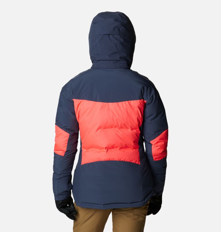 Women's Wild Card II Waterproof Hooded Ski Down Jacket, Color: Neon Sunrise, Nocturnal, image 2