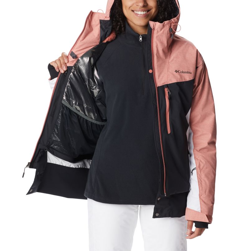 Women's Sweet Shredder Insulated Jacket, Color: Black, White, Dark Coral, image 5