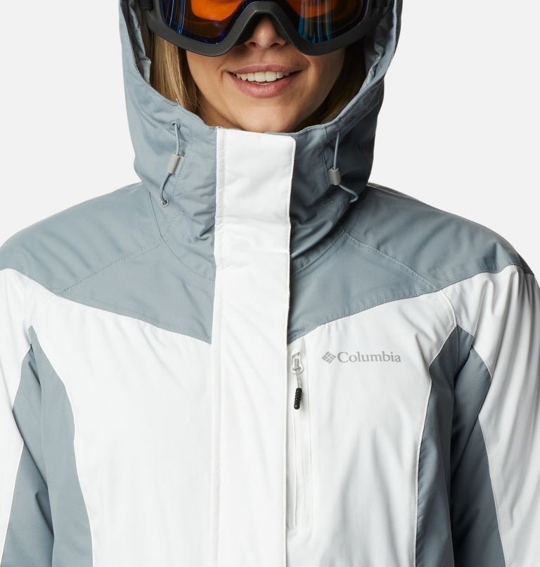 Thumbnail: Women's Rosie Run Insulated Jacket, Color: White, Tradewinds Grey, image 4