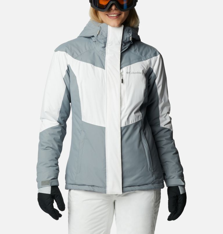Women's Rosie Run Insulated Jacket, Color: White, Tradewinds Grey, image 9