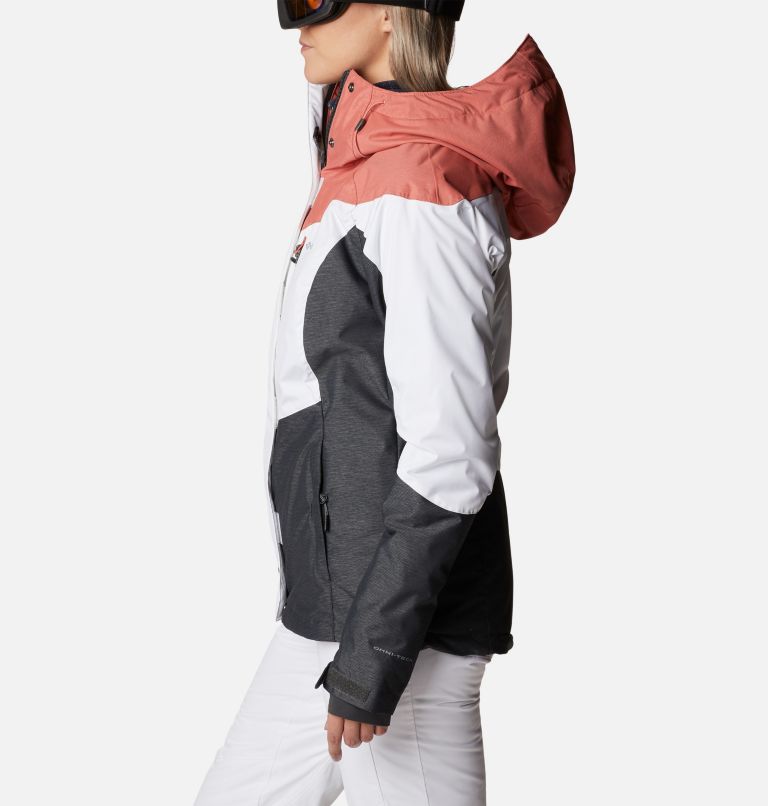 Women's Rosie Run Insulated Jacket, Color: White, Dk Coral Heather, Shark Heather, image 3