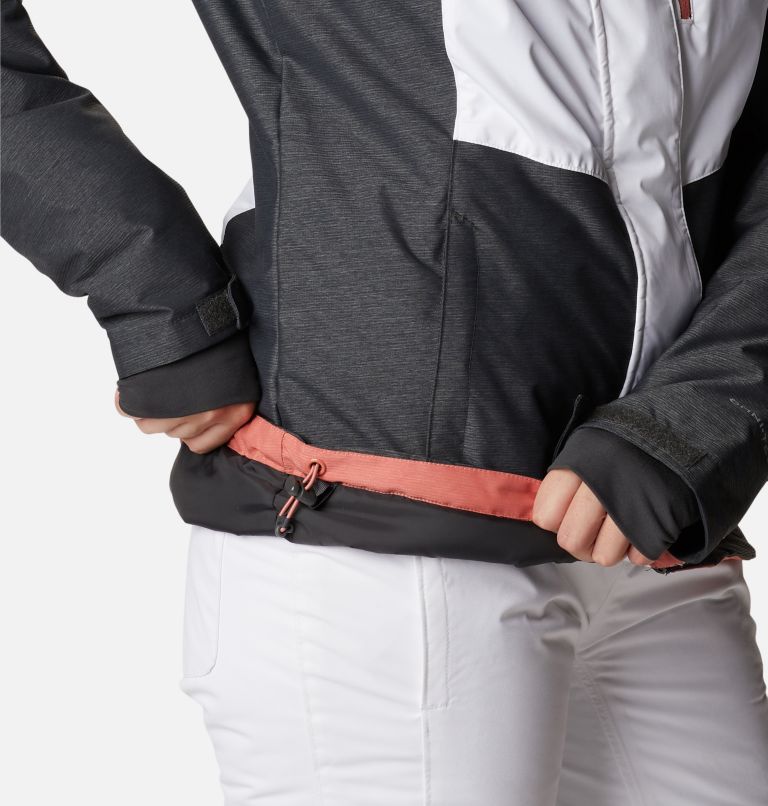 Thumbnail: Women's Rosie Run Insulated Jacket, Color: White, Dk Coral Heather, Shark Heather, image 10