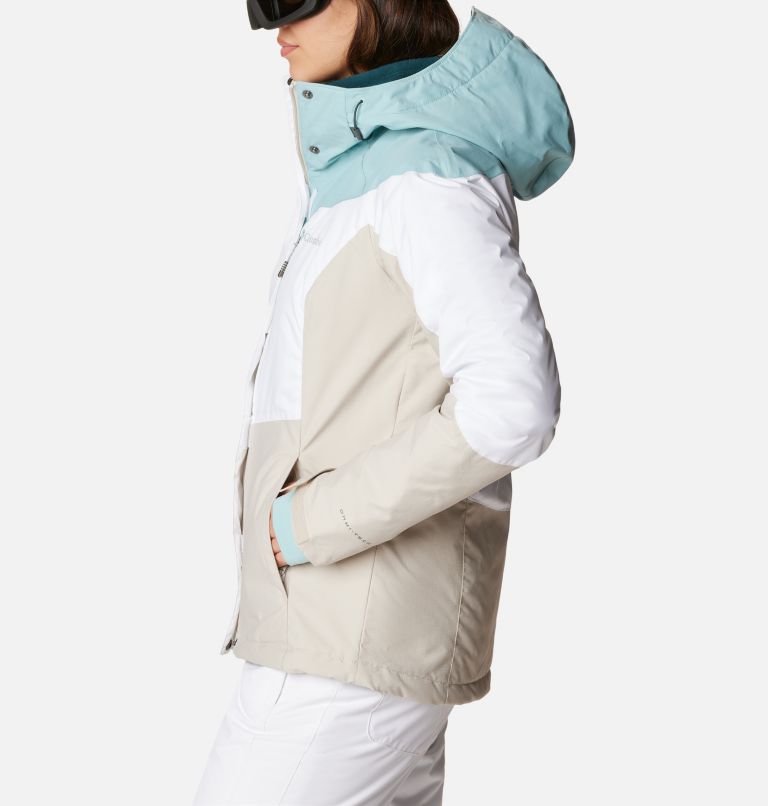 Thumbnail: Women's Rosie Run Insulated Jacket, Color: White, Aqua Haze, Dark Stone, image 3