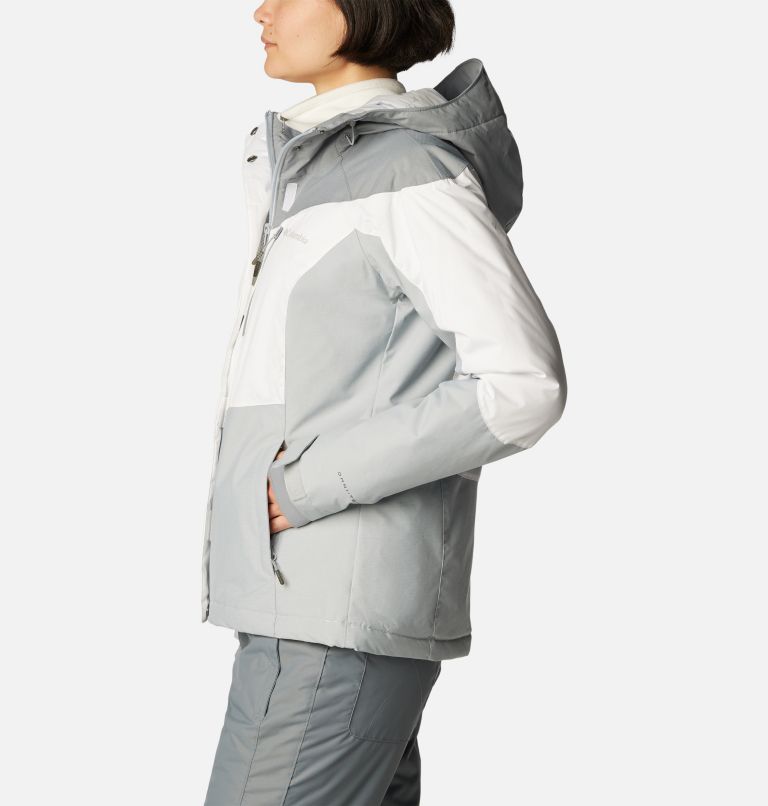 Women's Rosie Run Insulated Jacket, Color: White, Tradewinds Grey, Cirrus Grey, image 3