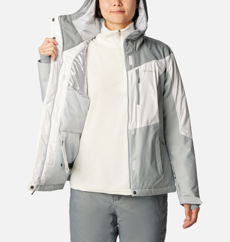 Thumbnail: Women's Rosie Run Insulated Jacket, Color: White, Tradewinds Grey, Cirrus Grey, image 5