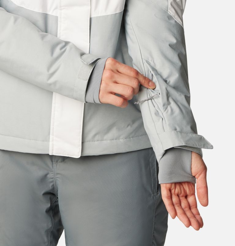 Thumbnail: Women's Rosie Run Insulated Jacket, Color: White, Tradewinds Grey, Cirrus Grey, image 8