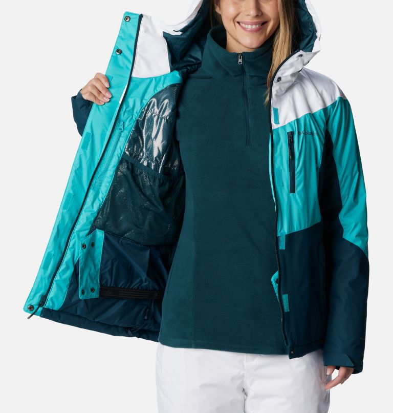 Thumbnail: Women's Rosie Run Insulated Jacket, Color: Bright Aqua, White, Night Wave, image 5