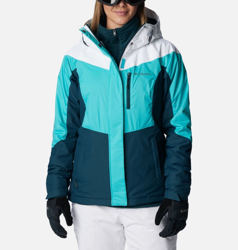 Thumbnail: Women's Rosie Run Insulated Jacket, Color: Bright Aqua, White, Night Wave, image 1